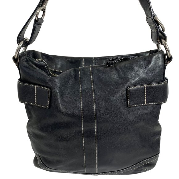 Y2K COACH 1452 Soho Black Leather Convertible Buckle Crossbody Shoulder Bag - Picture 3 of 16